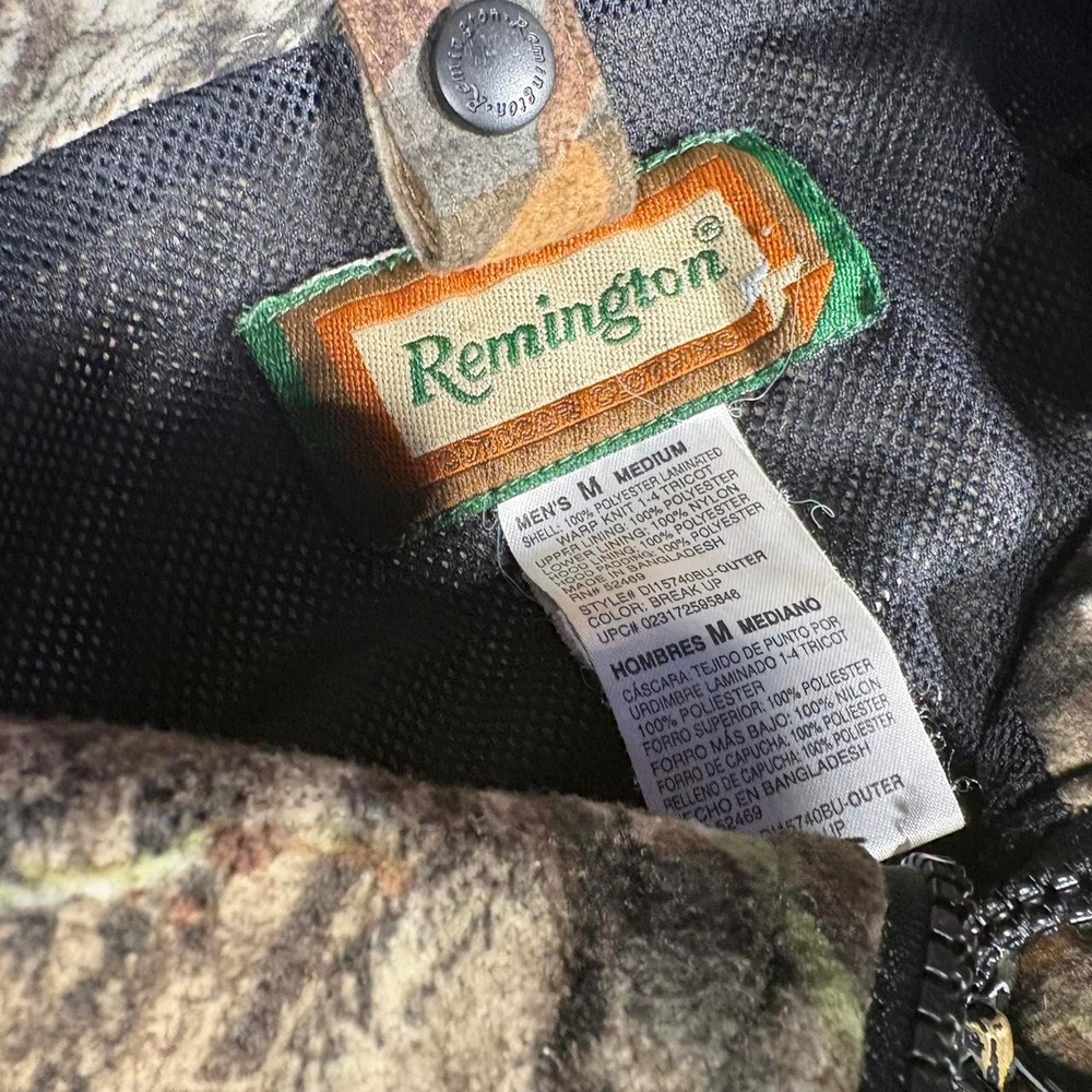 Vintage Remington Hunting Jacket Mossy Oak Break Up Camo Mens Medium DI15740BU - Picture 4 of 7